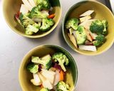 根菜茄子肉なし和風中華丼炒味温野菜サラダ作り方7写真