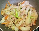 白菜たっぷり・麻婆風焼きうどん作り方7写真