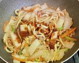 白菜たっぷり・麻婆風焼きうどん作り方9写真