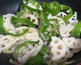 副菜♡弁当♡蓮根とピーマンのポン酢炒め作り方3写真