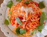 豚ベーコンと香味トマトソースのパスタ作り方5写真