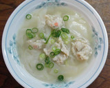 市販の生つみれとワンタンの皮のスープ作り方4写真