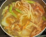 白菜たっぷり・山かけ月見カレーうどん作り方5写真