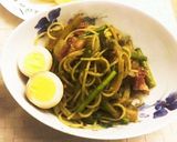 混ぜるだけ！アスパラと豚肉のバジルパスタ作り方2写真