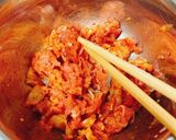 超簡単♪豚キムチの油揚げ焼き作り方1写真