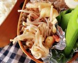 弁当★レンジ簡単★エノキ梅カリカリナッツ作り方9写真