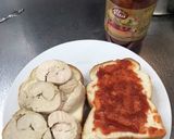 200円高タンパク鶏ハムサンド作り方1写真