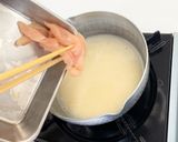 新じゃがとアスパラの白みそ汁作り方5写真