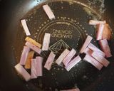 ブロックベーコンと残り野菜のバタポン炒め作り方2写真