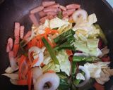 ブロックベーコンと残り野菜のバタポン炒め作り方3写真
