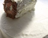 クリスマスの切り株デコレーションケーキ作り方15写真