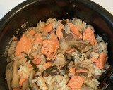 鮭とごぼう•まいたけの炊き込みご飯作り方6写真