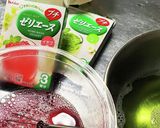 ゼリエースでスイカ風ゼリー作り方1写真