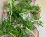 お手数！乗せて焼くだけ水菜トースト作り方3写真