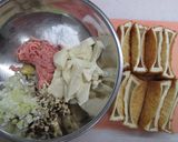 煮物でほっこり♪生姜風味の厚揚げ肉詰め作り方5写真