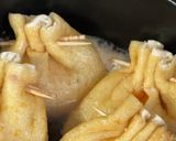 簡単☆もう一品☆卵や挽肉で油揚げの巾着煮作り方3写真