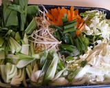 ～土鍋で～ピリ辛揚げ焼きパスタ鍋作り方3写真
