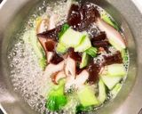 中華風♡青梗菜ときのこの春雨スープ作り方2写真