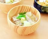 青梗菜と豚肉のお味噌汁作り方5写真
