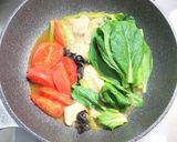 鶏むね肉とトマトに小松菜のトロトロ中華煮作り方7写真