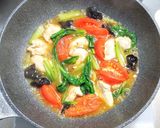 鶏むね肉とトマトに小松菜のトロトロ中華煮作り方8写真