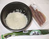 アジ炊き込みご飯♪簡単目のかすみ漢方薬膳作り方1写真