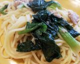 ちぢみ菜とだなツナのスパゲッティ作り方10写真