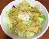 簡単♡焼のり堅揚げポテト温玉レタスサラダ作り方4写真