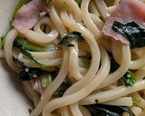 簡単★ほうれん草とベーコンの焼きうどん作り方5写真