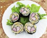 ハートベーコンのチャーハン海苔巻き作り方12写真