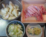 里芋と豚肉のオイスターソース炒め☆作り方1写真