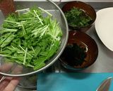 お茶割りですね。柚子胡椒の水菜サラダ作り方1写真