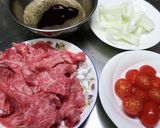 牛トマ丼！ミニトマト入りの美味しい牛丼作り方1写真