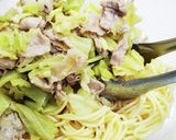 かぶつ胡椒で豚バラキャベツパスタ作り方10写真
