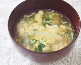 簡単！白菜・卵のふわふわお吸い物！作り方5写真