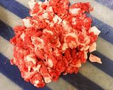 食感も良い牛小間切れで作る我が家の肉味噌作り方1写真