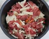 きのこと豚肉の生姜炊き込みご飯作り方3写真