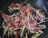 蓮根と豚肉の生姜甘辛炒め作り方2写真