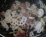 蓮根と豚肉の生姜甘辛炒め作り方3写真