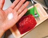 にんにくわさび醤油で！牛もも肉のたたき作り方2写真