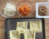 キムチ×納豆×長芋の巾着焼き作り方1写真