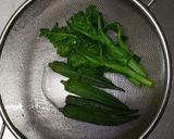 菜の花・オクラ・わかめのごま油和え作り方3写真