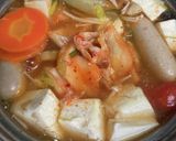 ひとり鍋☆野菜、きのこ、肉、餅作り方5写真