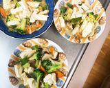 レンジ肉無豆腐梅風味照り焼き野菜炒め作り方16写真