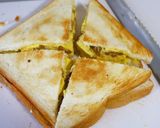 レンジで簡単！厚焼き納豆オムレツサンド作り方6写真