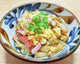 ベーコンに卵とアボカドにポテトのマヨ炒め作り方8写真