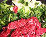 春菊と牛肉のオイスター炒め作り方1写真