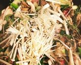 春菊と牛肉のオイスター炒め作り方3写真