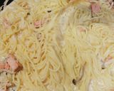 鮭とキノコのクリームパスタ白胡椒風味作り方10写真