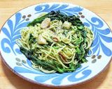 菜の花とエビのジェノベーゼ風パスタ作り方10写真